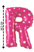 Folyo Balon R Harfi Helyum Balon 40 Cm Pembe Renk