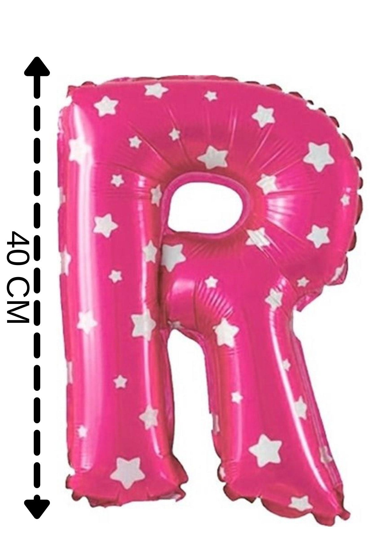 Folyo Balon R Harfi Helyum Balon 40 Cm Pembe Renk