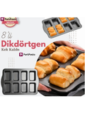 Dikdörtgen Mini Baton Kek Kalıbı 8'li