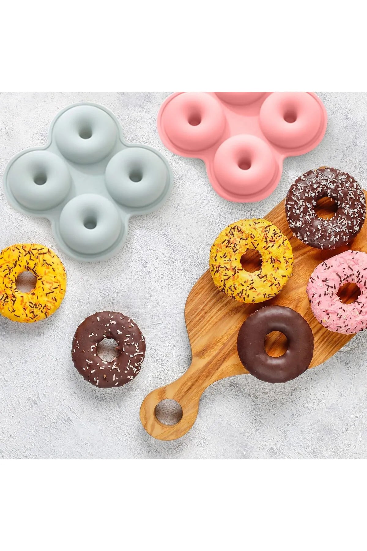 Donut Çikolata Kek Kalıbı 4'lü