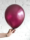 Bordo Metalik Balon 10 Adet
