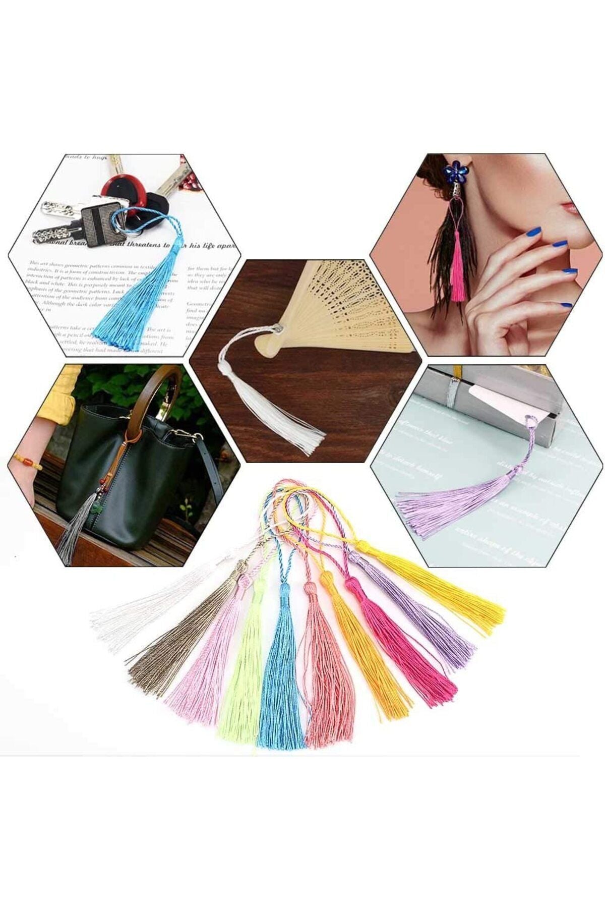 Somon Püskül Ipeksi El Yapımı Yumuşak El Işi Mini Püsküller 50 Adet