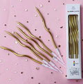Altın Kıvrımlı Spiral Pasta Mumu 6 Adet