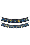 Ramadan Mubarak Yaldızlı Zikzak Banner