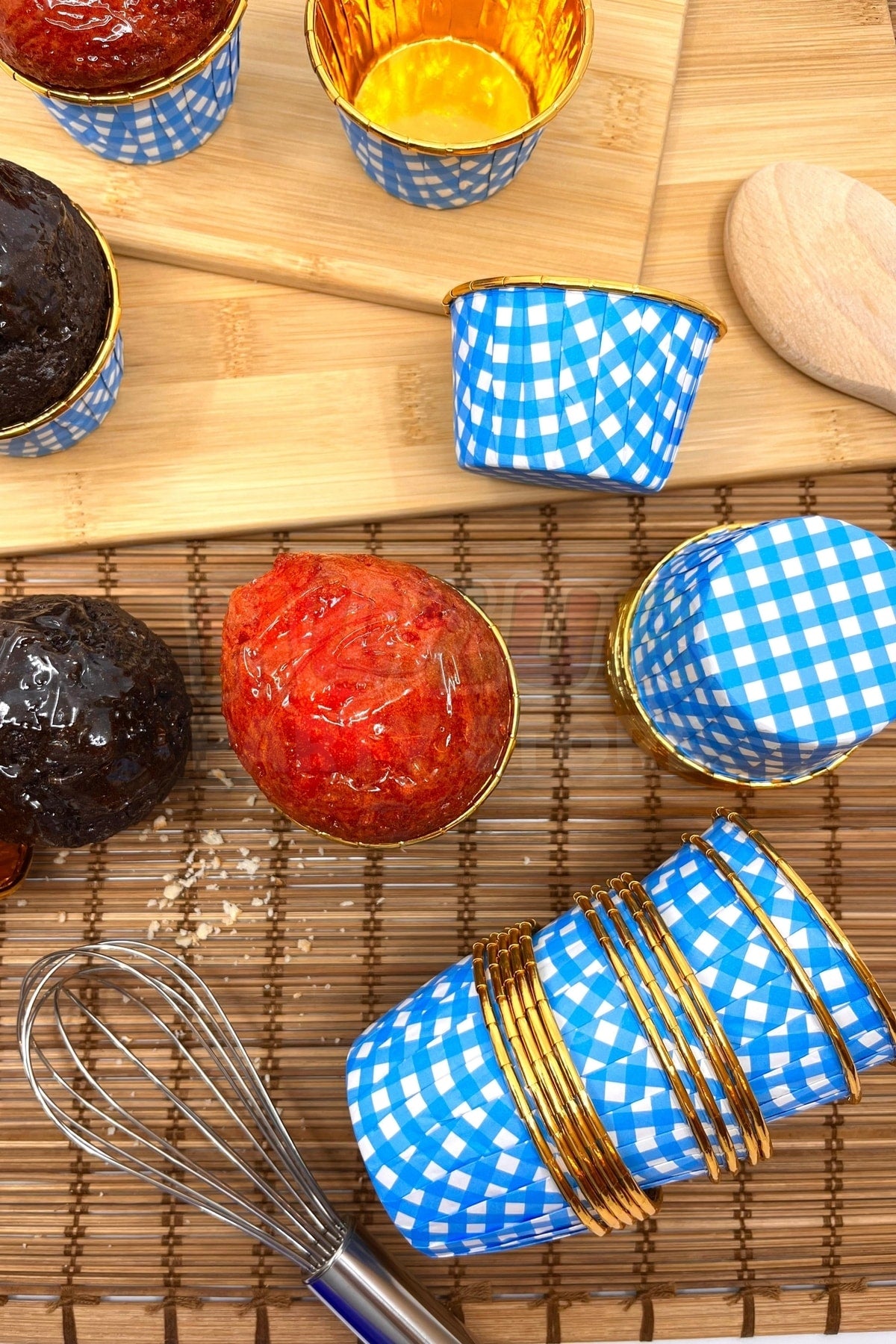 Muffin Cupcake Kalıbı İçi Gold Maviekosel Renk 25 Adet