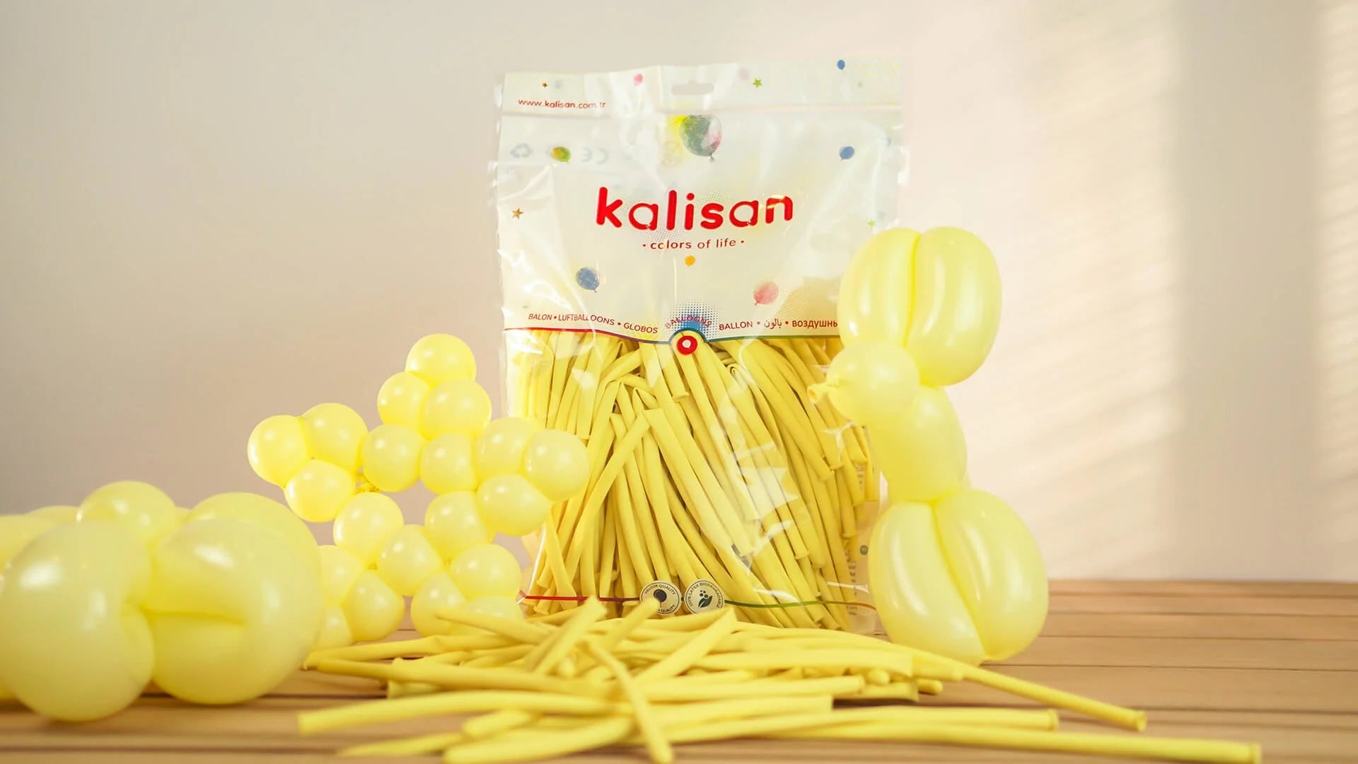 Sarı Sosis Balon 10 Adet