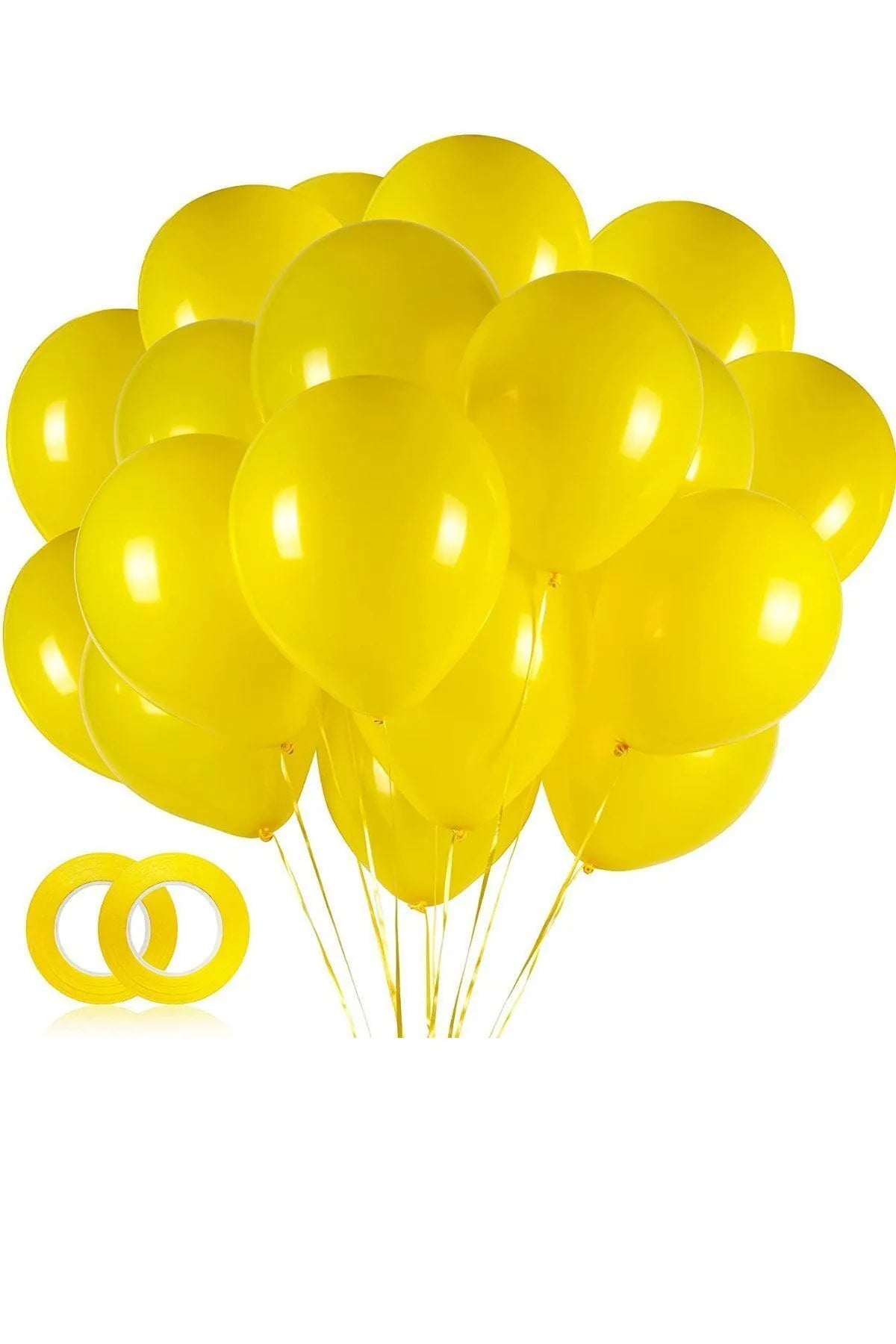 Sarı Metalik Balon 10 Adet