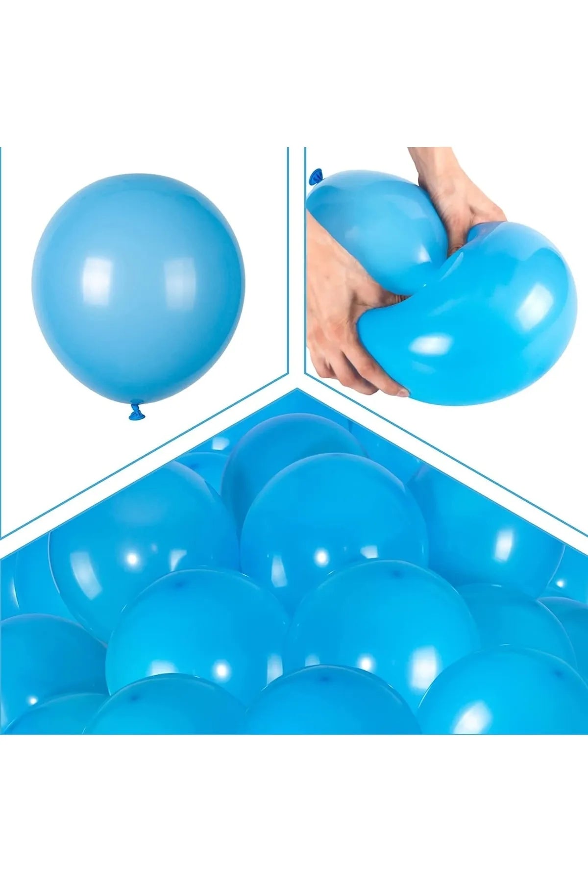 Mavi Metalik Balon 10 Adet