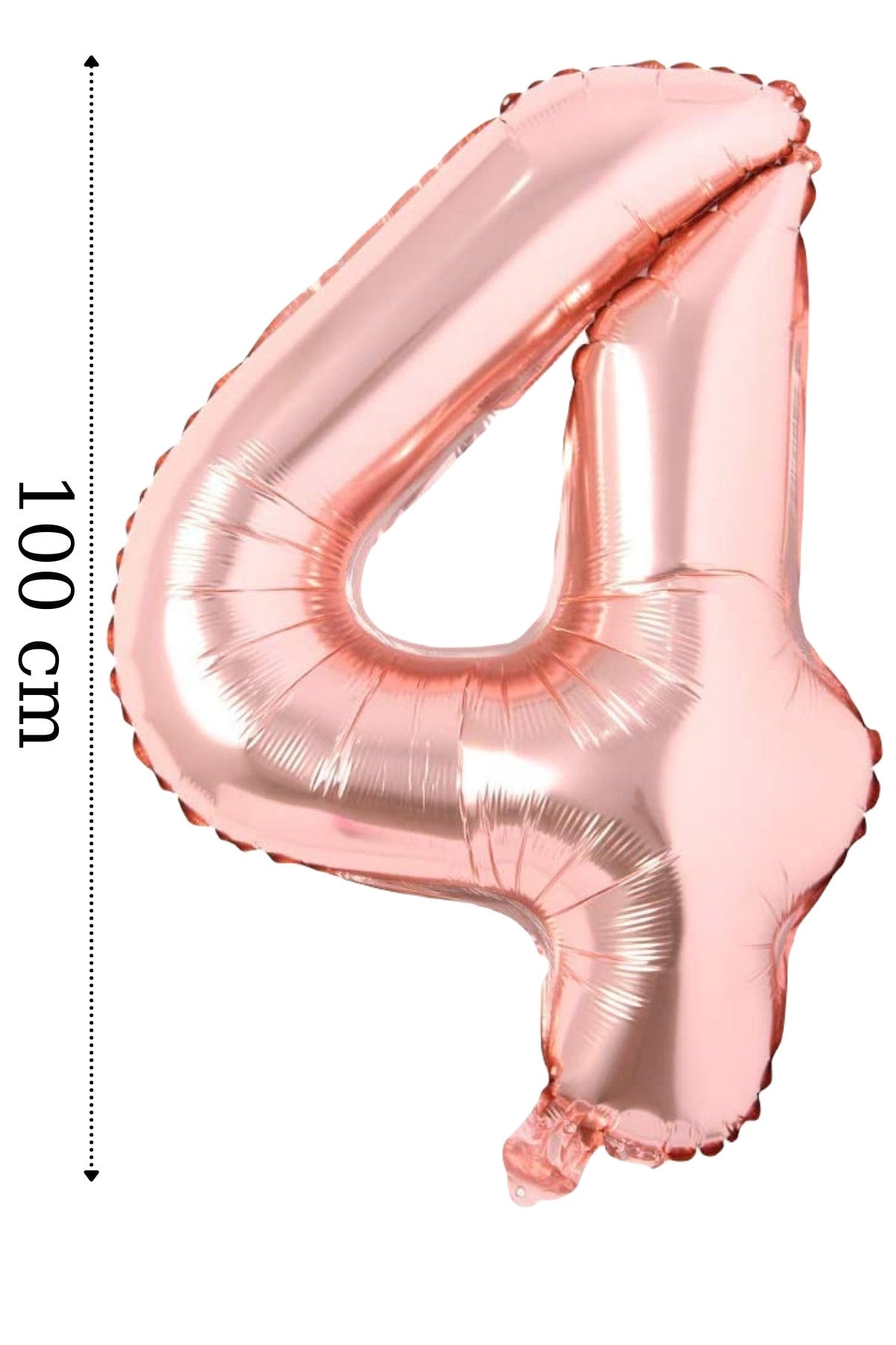 Folyo Balon 4 Rakamı Helyum Balon 100 Cm Rose Renk