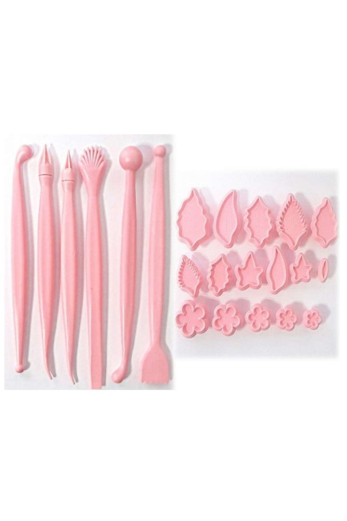 Şeker Hamuru Modelleme Seti 21 Parça Marzipan Seti Pasta Yaprak Muffin Kurabiye Kalıbı Seti