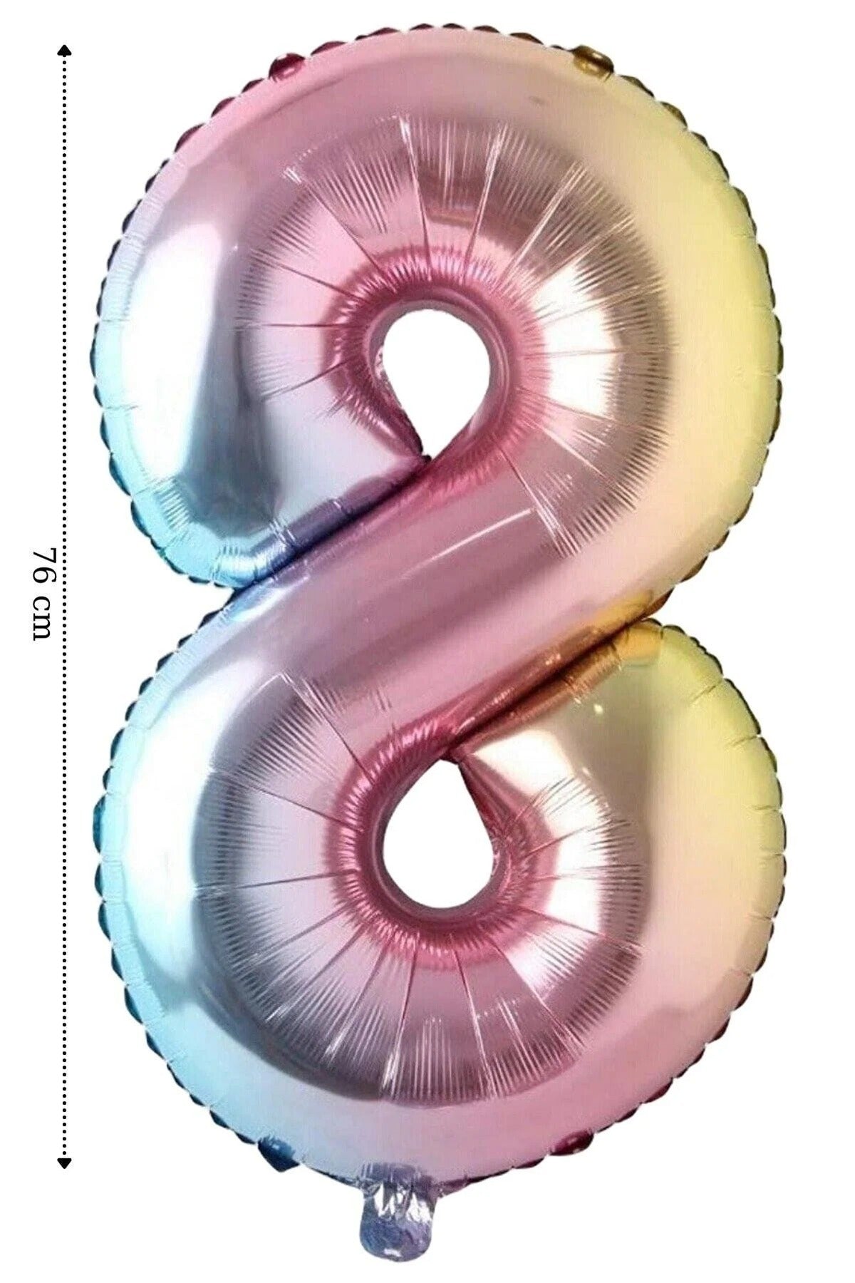 Folyo Balon 8 Rakamı Helyum 76 Cm Balon Gökkuşağı