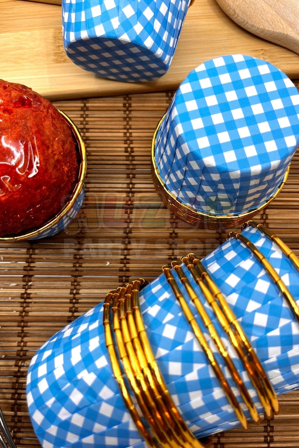 Muffin Cupcake Kalıbı İçi Gold Maviekosel Renk 25 Adet