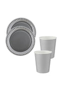 Silver Karton Tabak Bardak Set