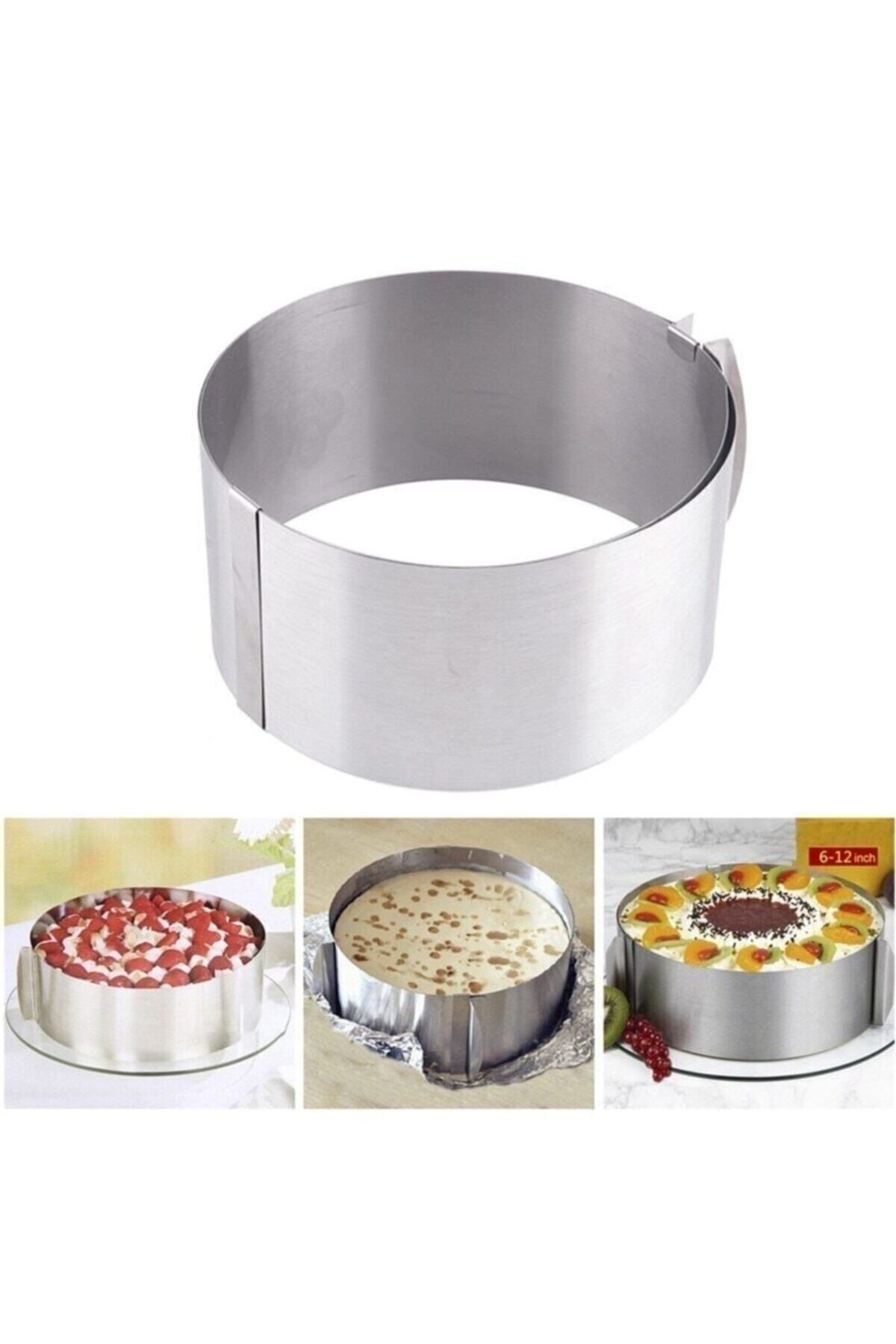 Yuvarlak Ayarlanabilir Pasta Kek Pandispanya Kalıbı Ayarlı Çember