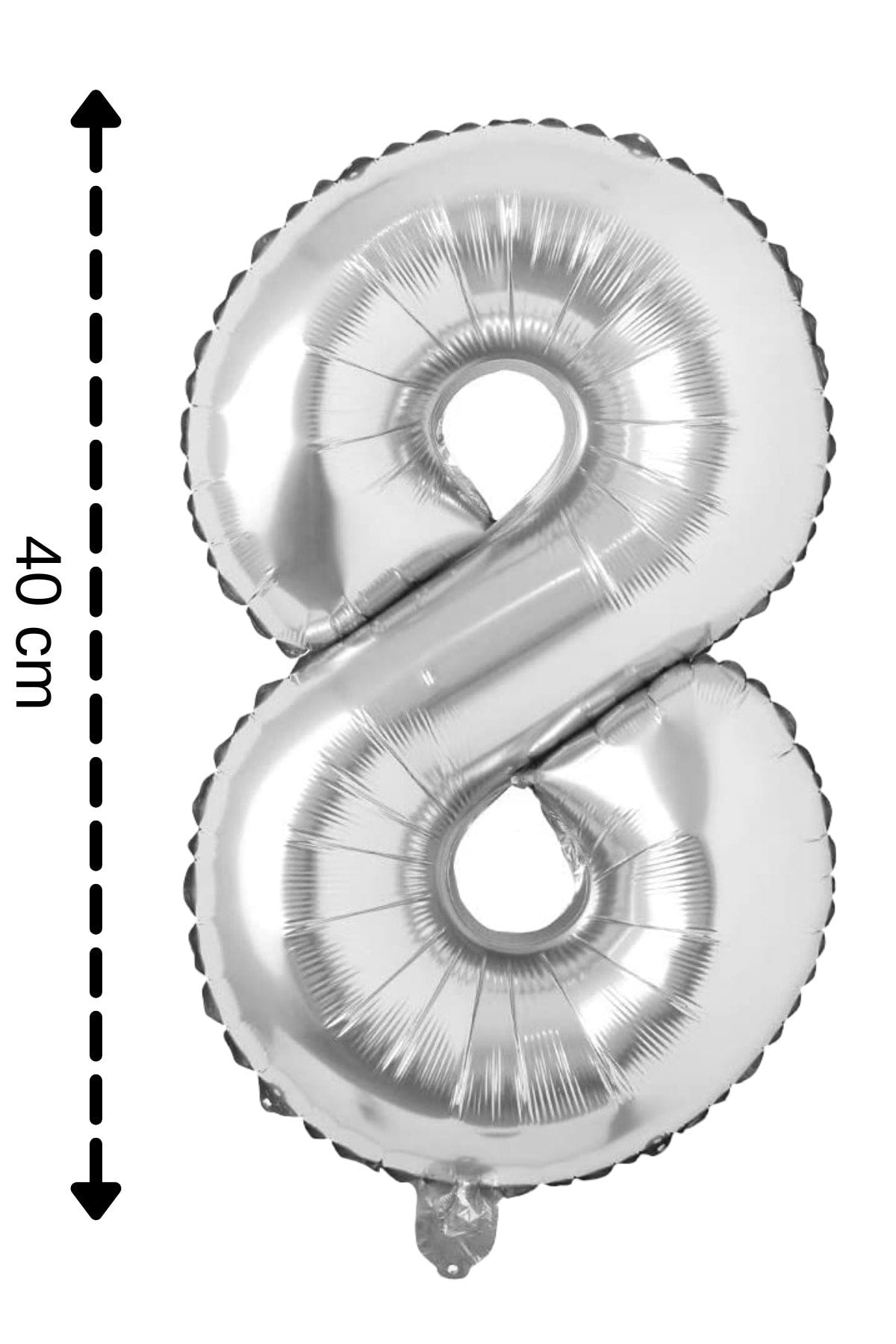 Folyo Balon 8 Rakamı Helyum Balon 40 Cm Gümüş Renk