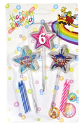 Yıldız Figürlü 3d Tasarımlı Mum Pembe Renk 6 Rakamı 13 Cm (Agamograph Mum)