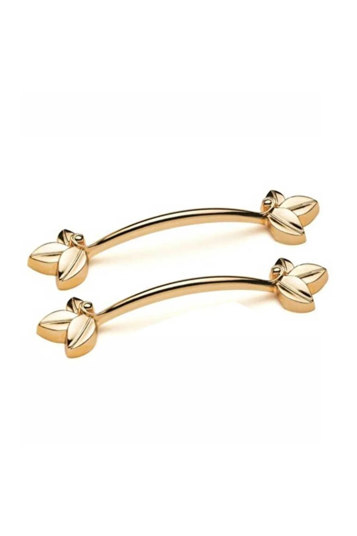 Epoksi Metal Yaprak Modern Tepsi Kulp Altın - Gold