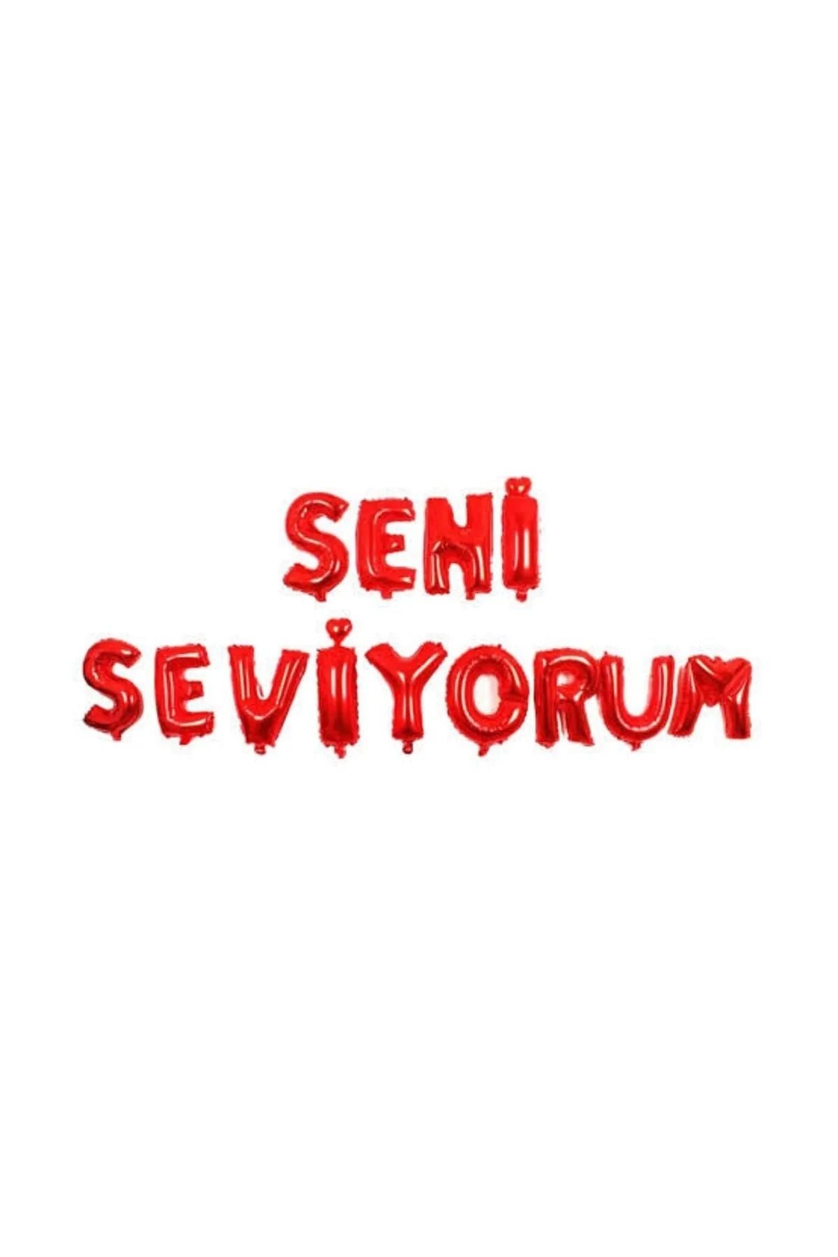 Seni Seviyorum Folyo Balon Evlilik Teklifi Sevgililer Günü Doğum Günü Set