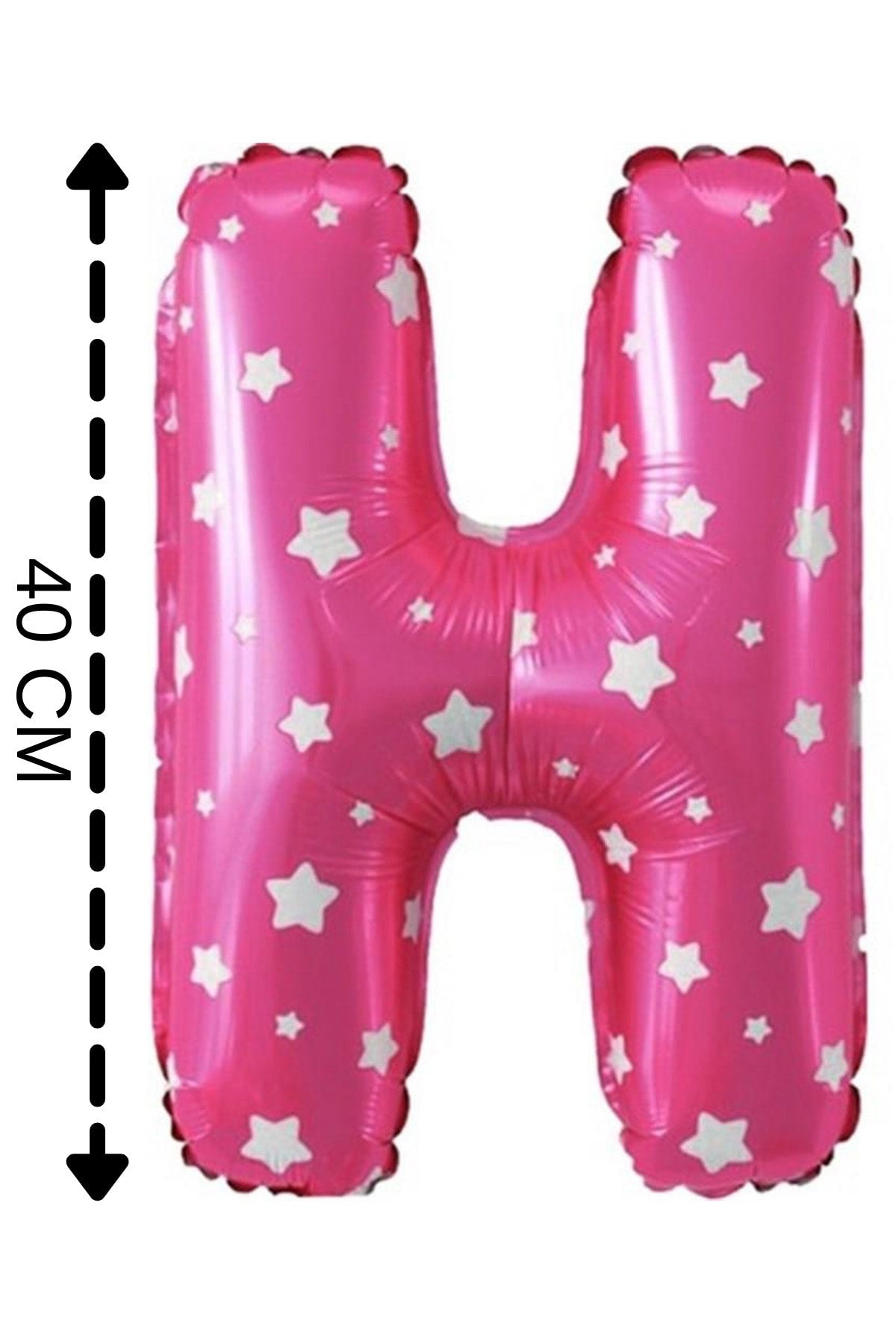 Folyo Balon H Harfi Helyum Balon 40 Cm Pembe Renk