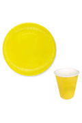 Sarı Karton Tabak Bardak Set