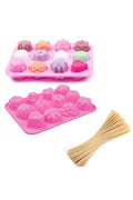 Lolipop Kek Cakepops Yapım Seti 12'li Karışık Lolipop Çubuğu Ahşap 100'lü