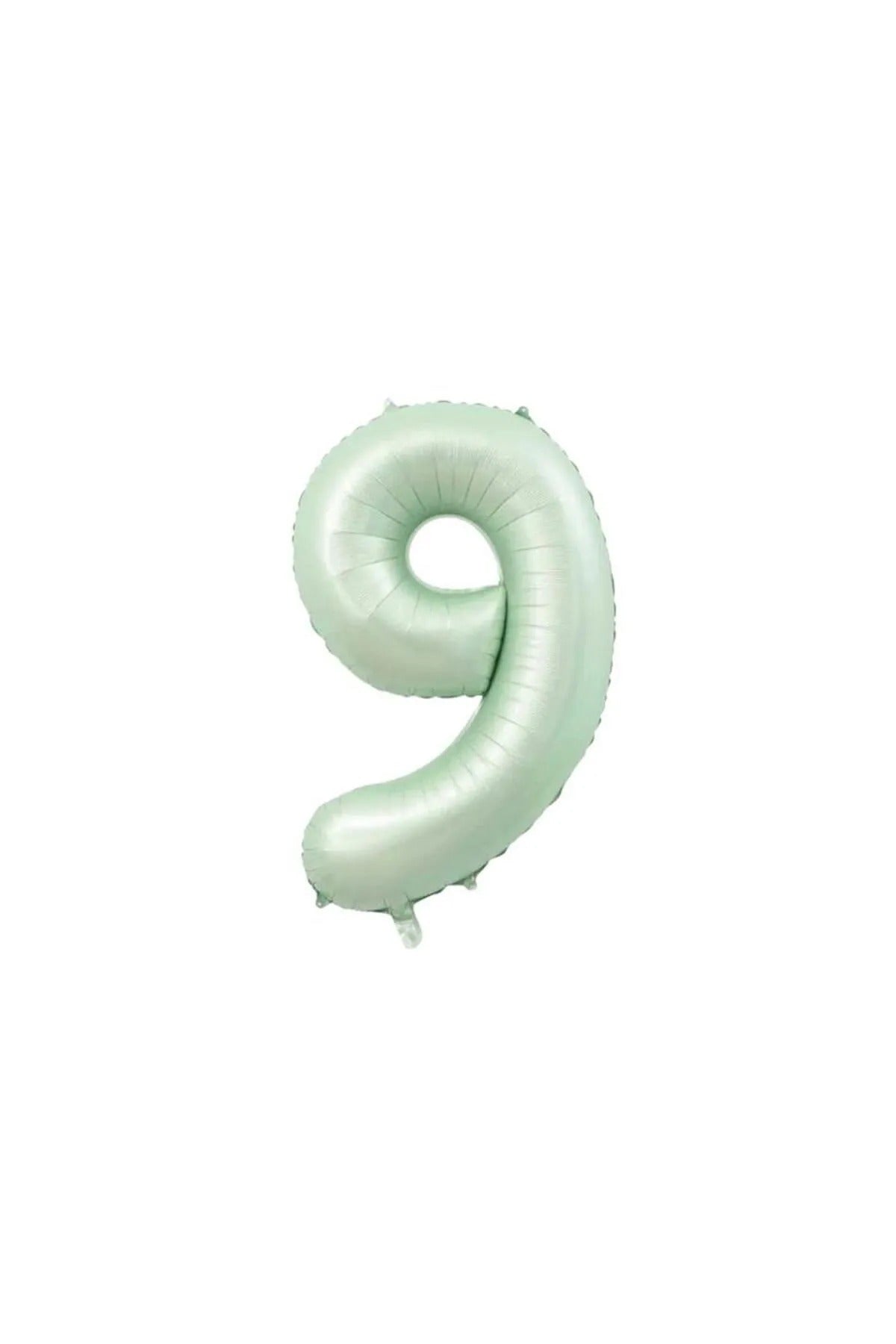 Folyo Balon 9 Rakamı Helyum Balon 76cm Retro Yeşil Renk