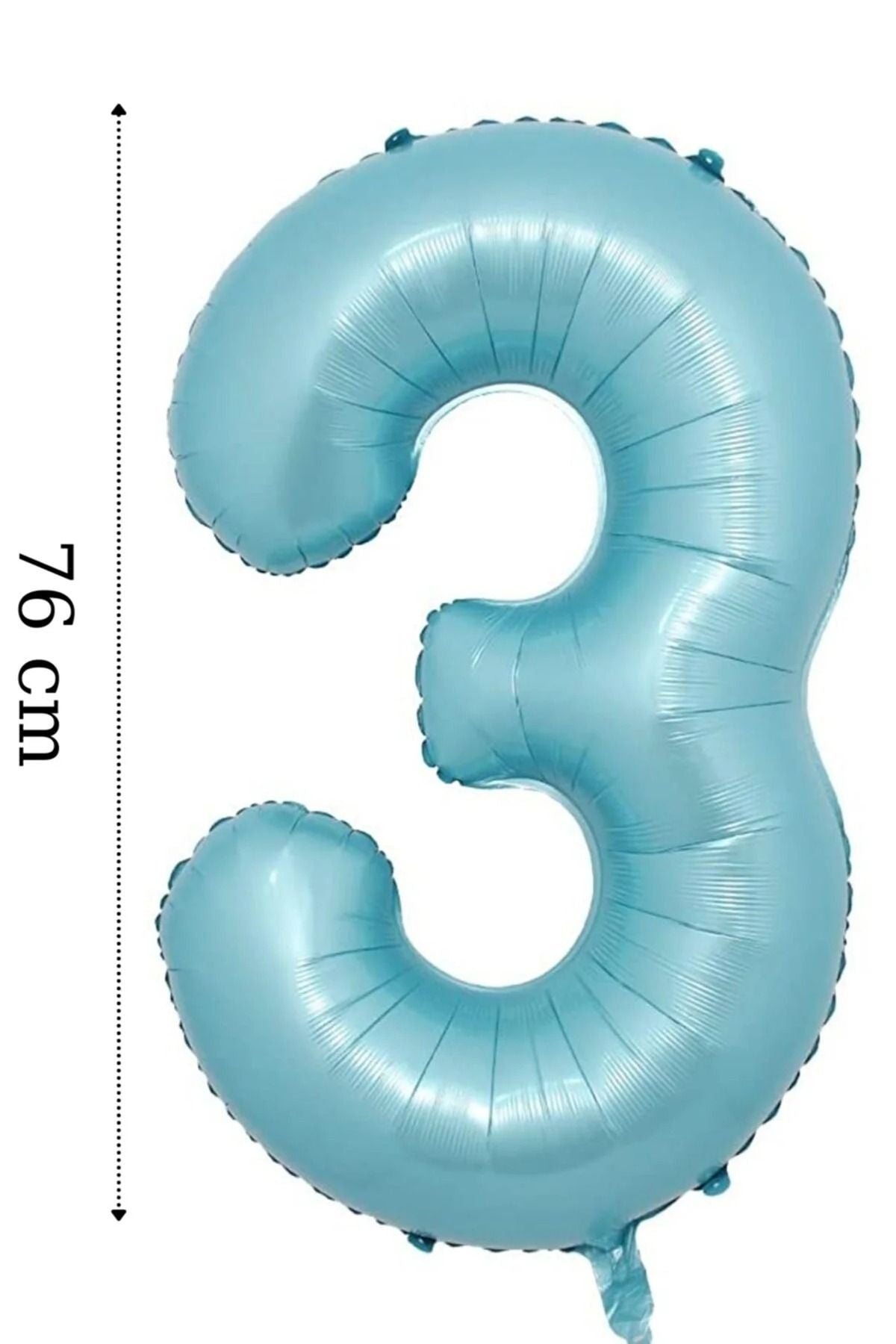 Folyo Balon 3 Rakamı Helyum Balon Mavi Renk