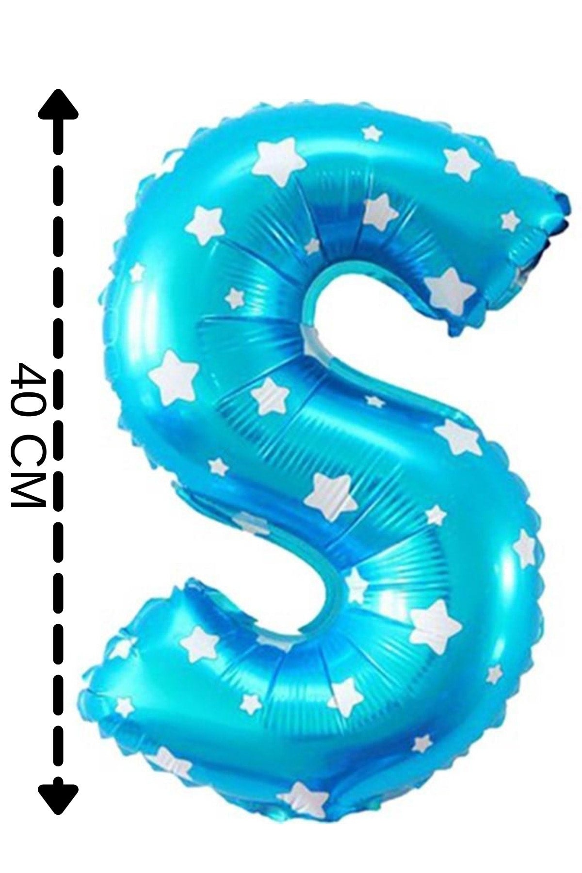 Folyo Balon S Harfi Helyum Balon 40 Cm Mavi Renk