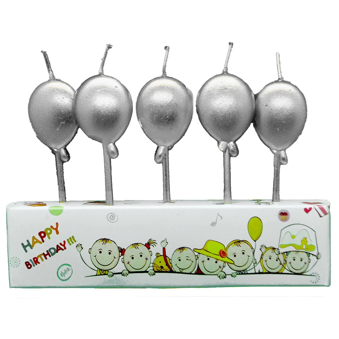Krom Gümüş Balon Figürlü Mum