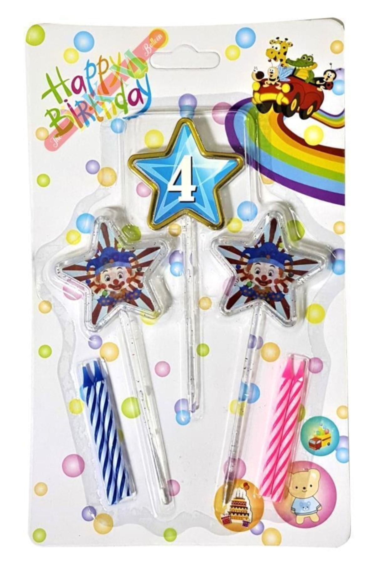 Yıldız Figürlü 3d Tasarımlı Mum Mavi Renk 4 Rakamı 13 Cm (Agamograph Mum)