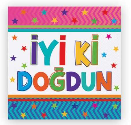 İyi ki Doğdun Renkli Peçete