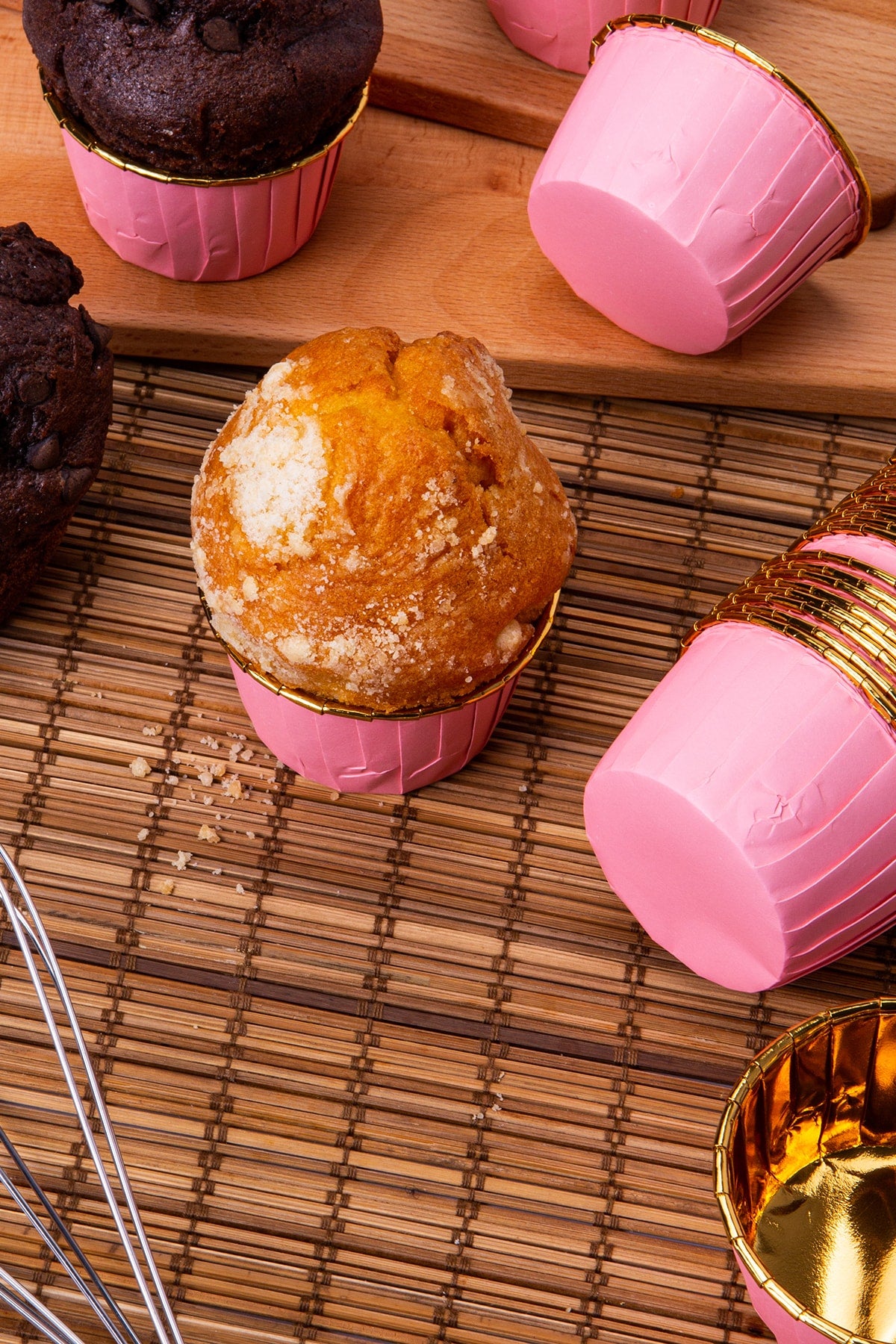 Muffin Cupcake Kalıbı İçi Gold Pembe Renk 25 Adet
