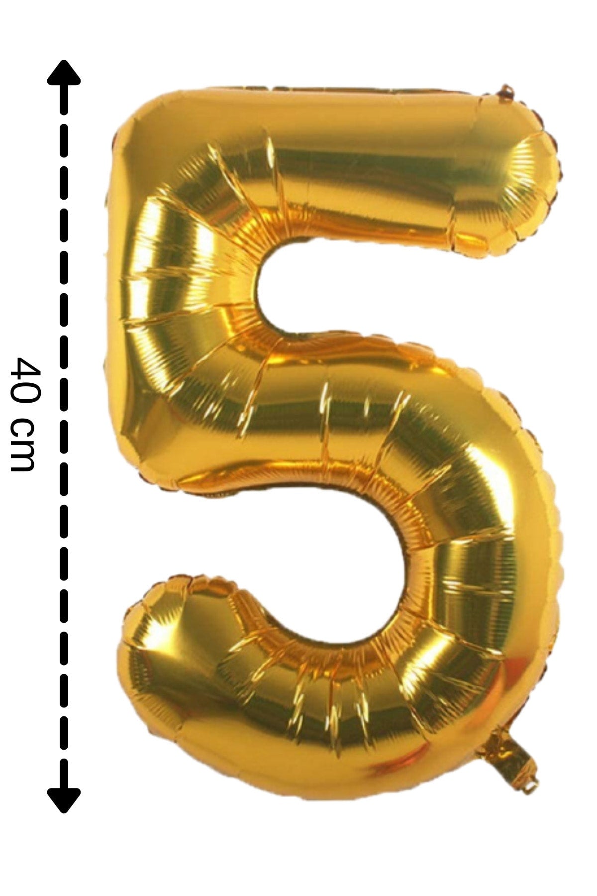 Folyo Balon 5 Rakamı Helyum Balon 40 Cm Altın Renk