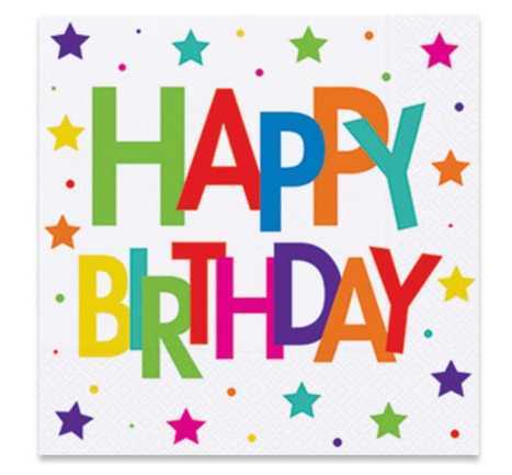 Happy Birthday Renkli Peçete