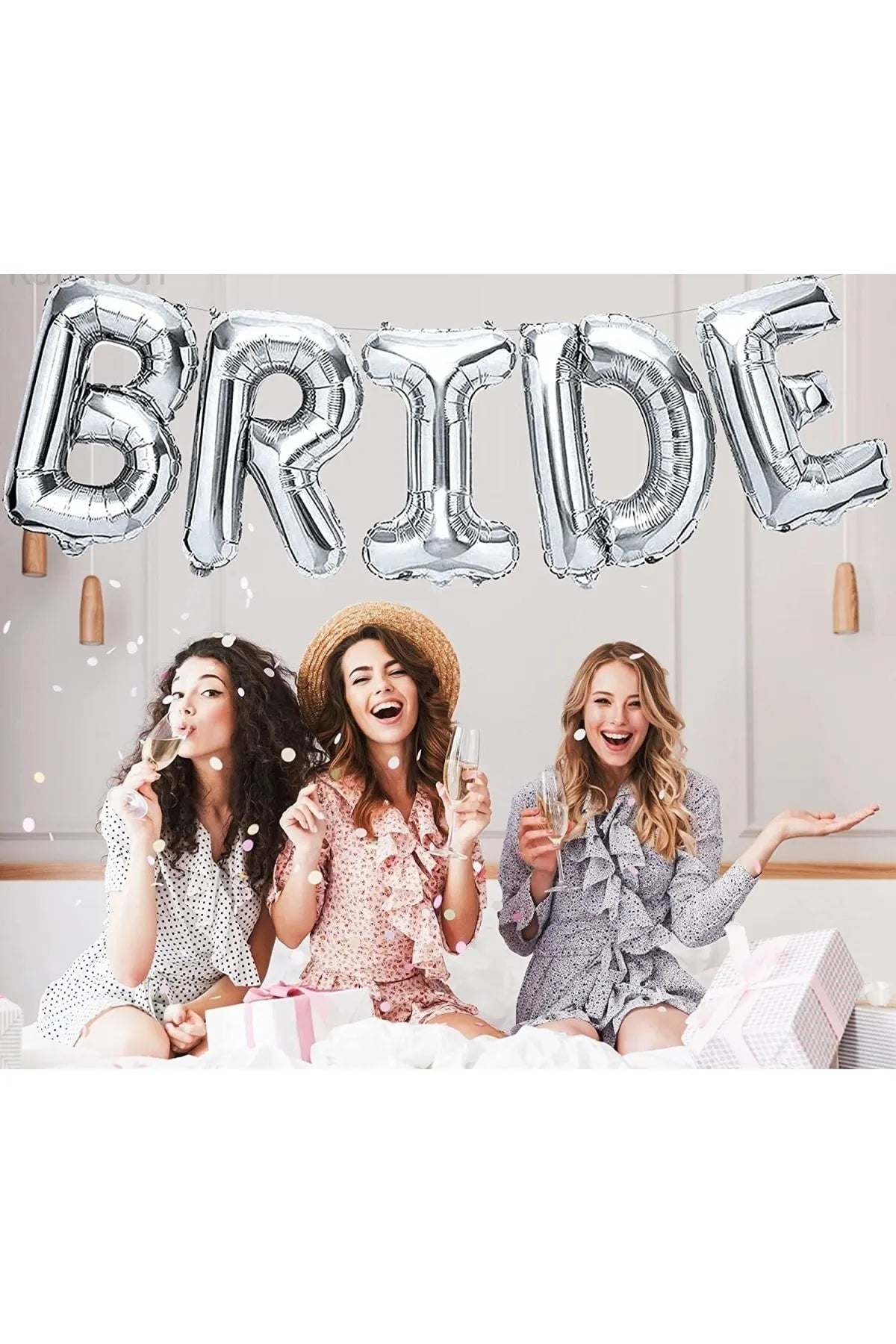Bride Yazılı Folyo Balon Gümüş Renk 76 cm
