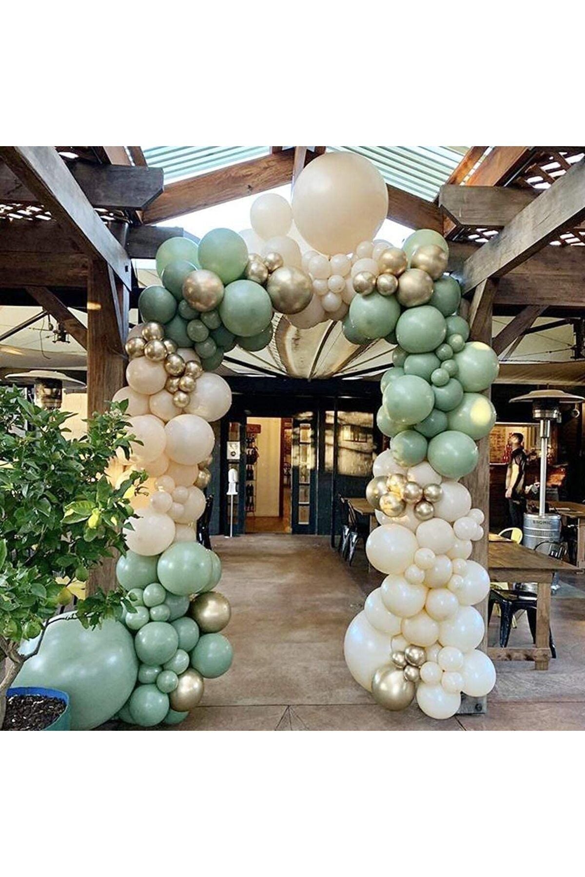 Deniz Kumu Pastel Ten Rengi Doğum Günü Ve Nişan Balon Zinciri