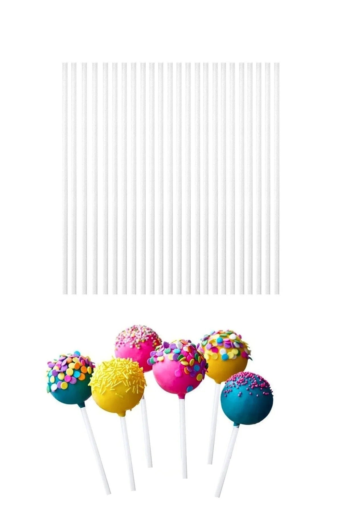 Lolipop Çubuğu CakePop Kek Çubuğu Parti Çubuğu Plastik Çubuk 1000 Adet