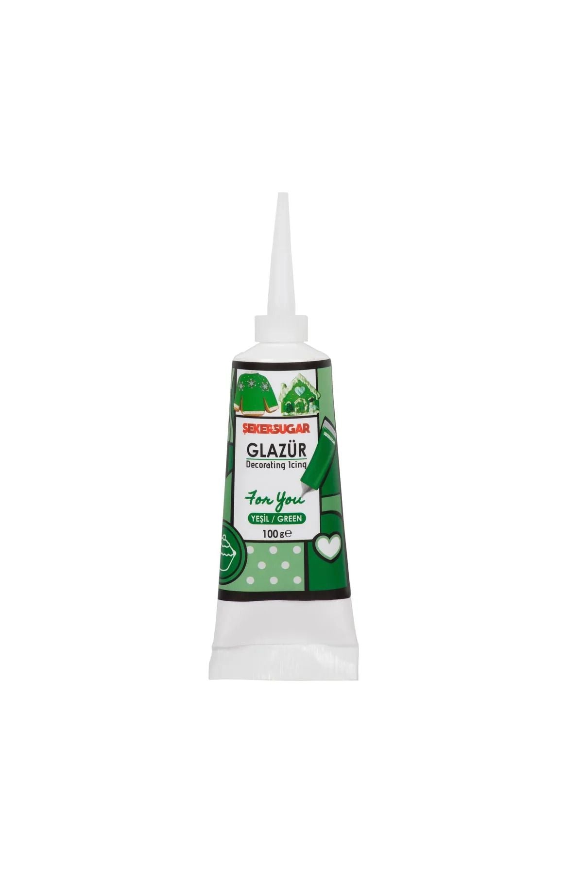 ŞEKER & SUGAR Süsleme Glazürü Yeşil Renk 100 gr