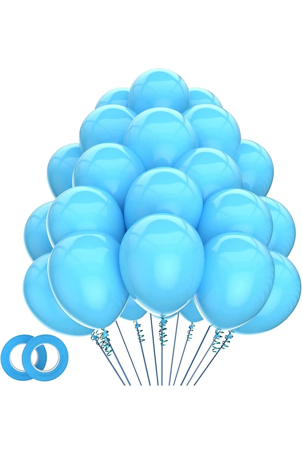 Mavi Metalik Balon 10 Adet