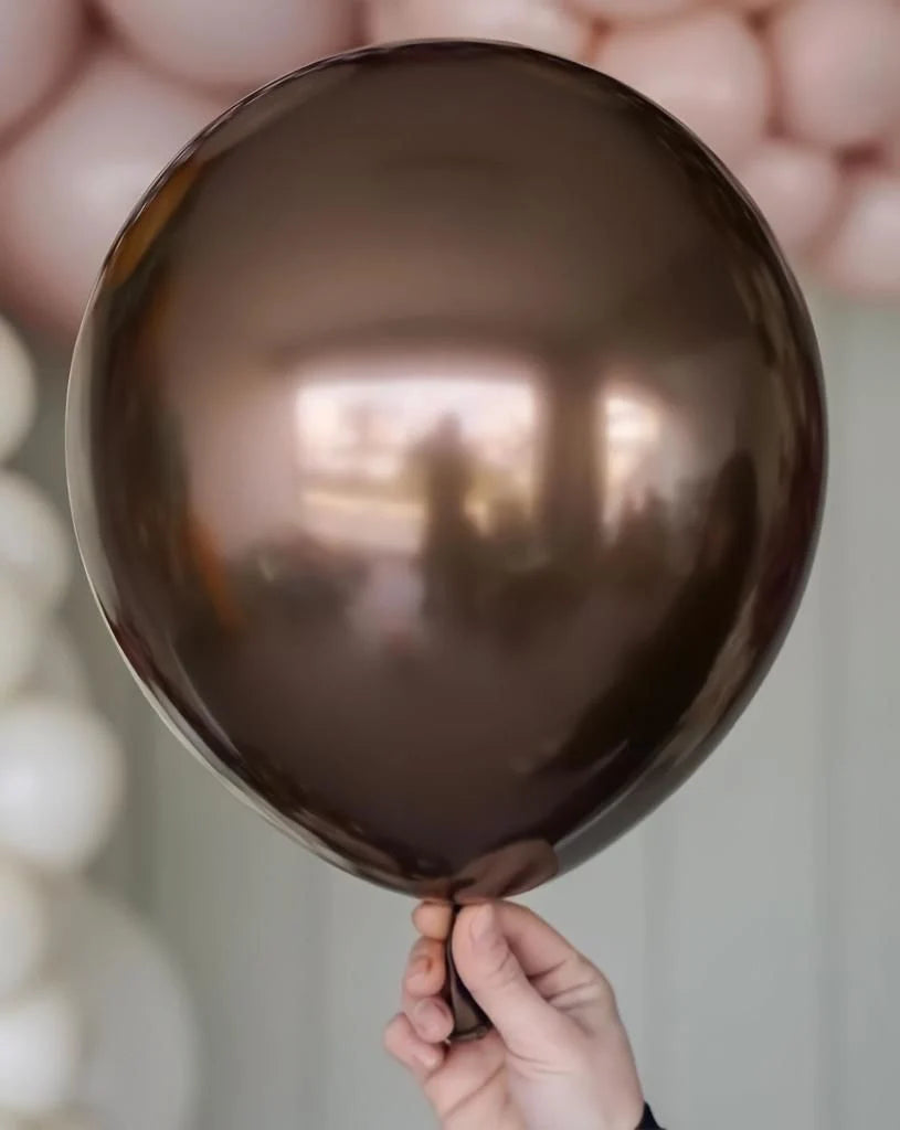 Çikolata Kahve Krom Balon 5 Adet