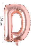 Folyo Balon D Harfi Helyum Balon 100 Cm Rose Renk