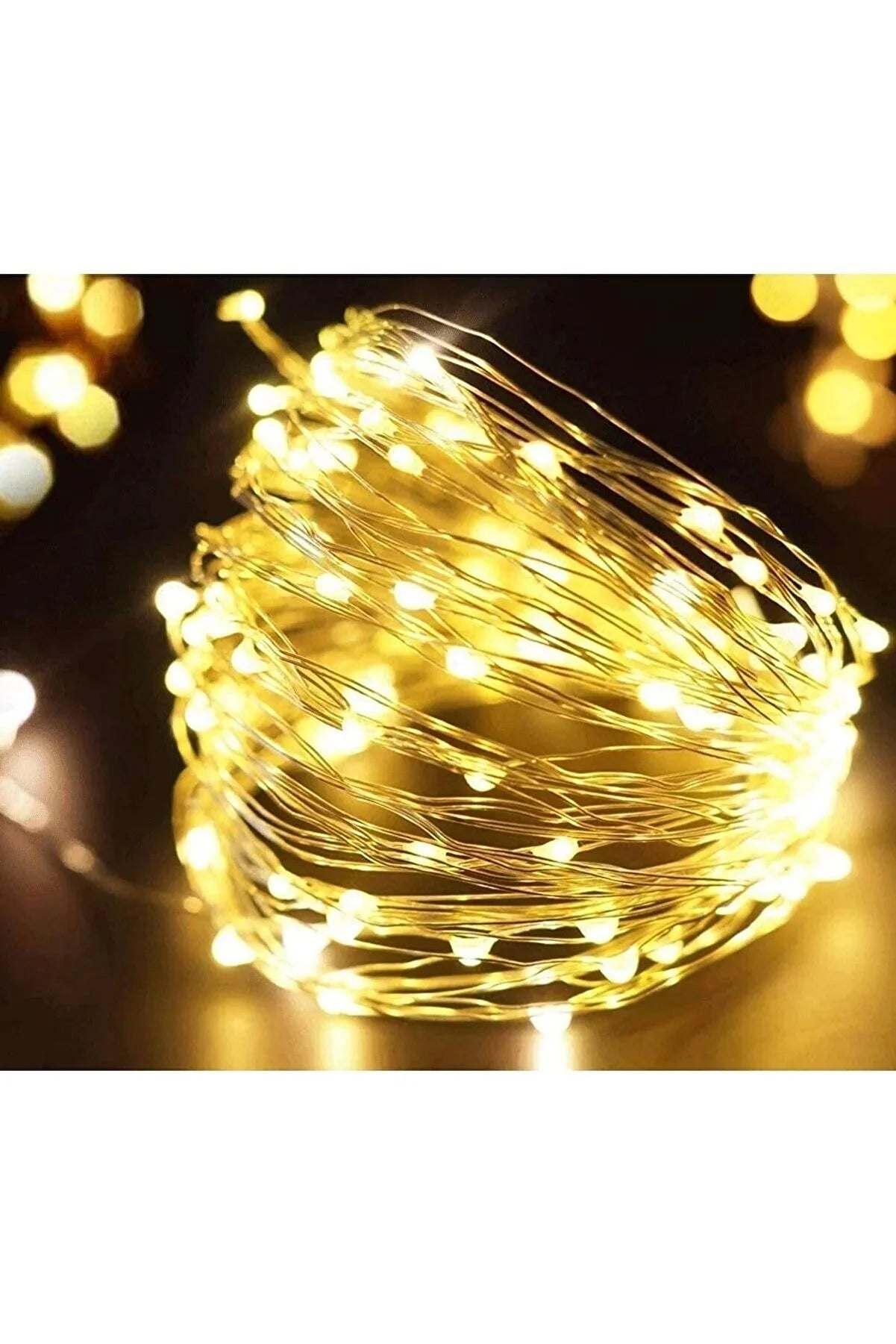 Günışığı Peri Led Işık Sarı Işıklı Dekoratif Pilli Ledli Işık 3 Metre