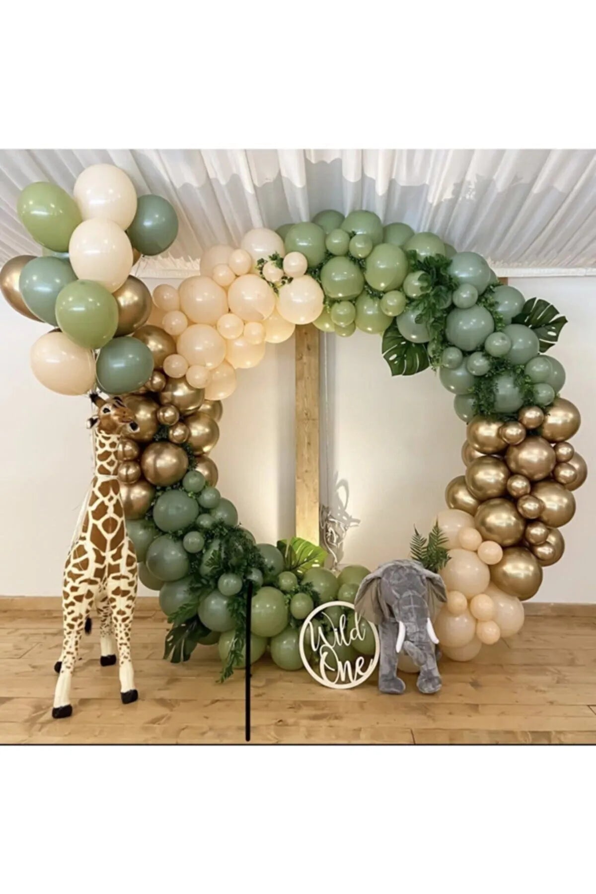 Kış Yeşili Retro Balon 100 Adet 5 İnç