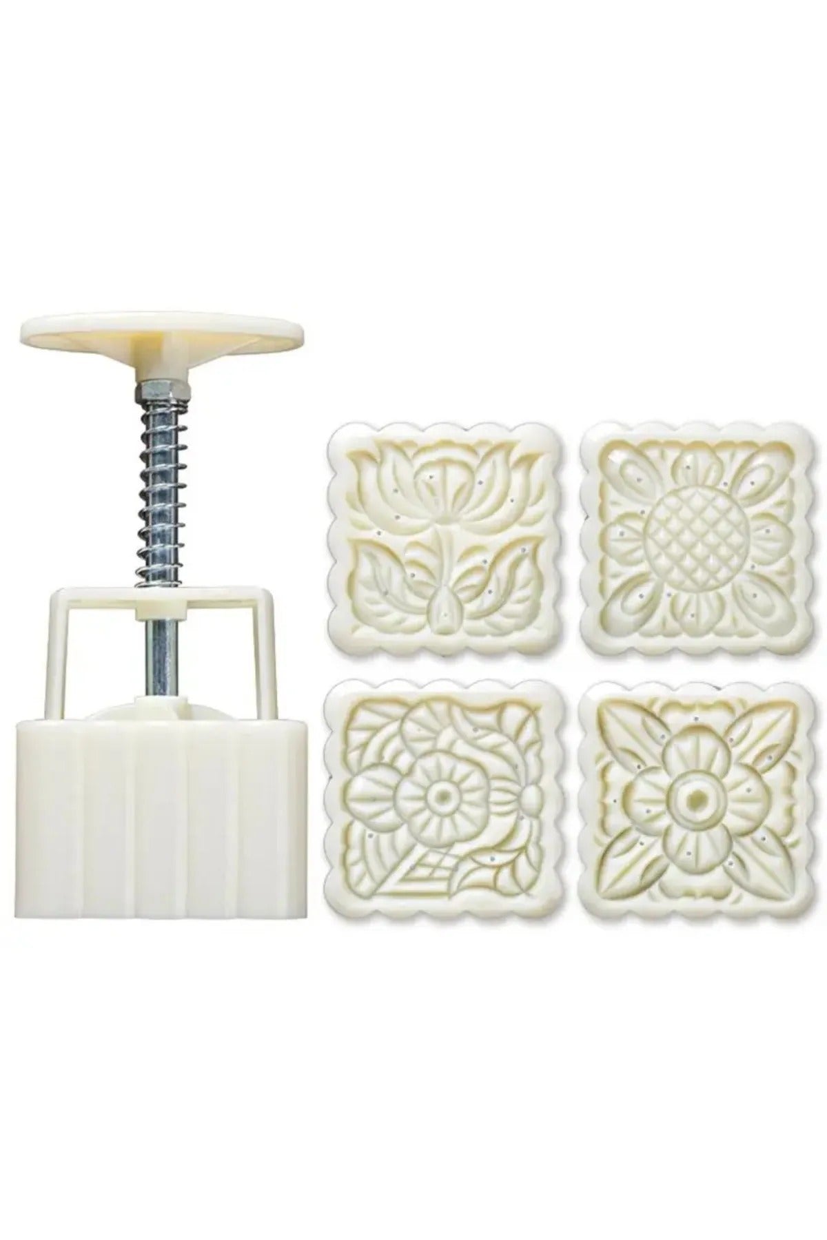 Kare Mooncake Basmalı 4 Lü Kopat Set Kurabiye Kek  Kalıbı
