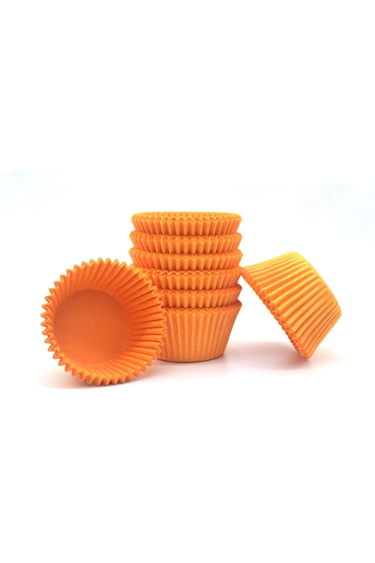 Muffin Cupcake Kek Kalıbı Kapsülü Özel Pet Kapsül 25 Adet Turuncu Renk