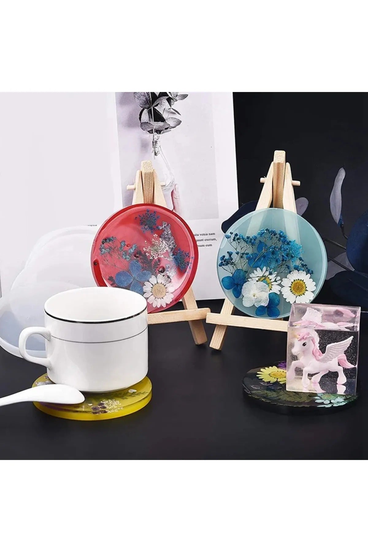 Epoksi Yuvarlak Daire Bardak Altlığı Silikon Kalıbı - 10cm