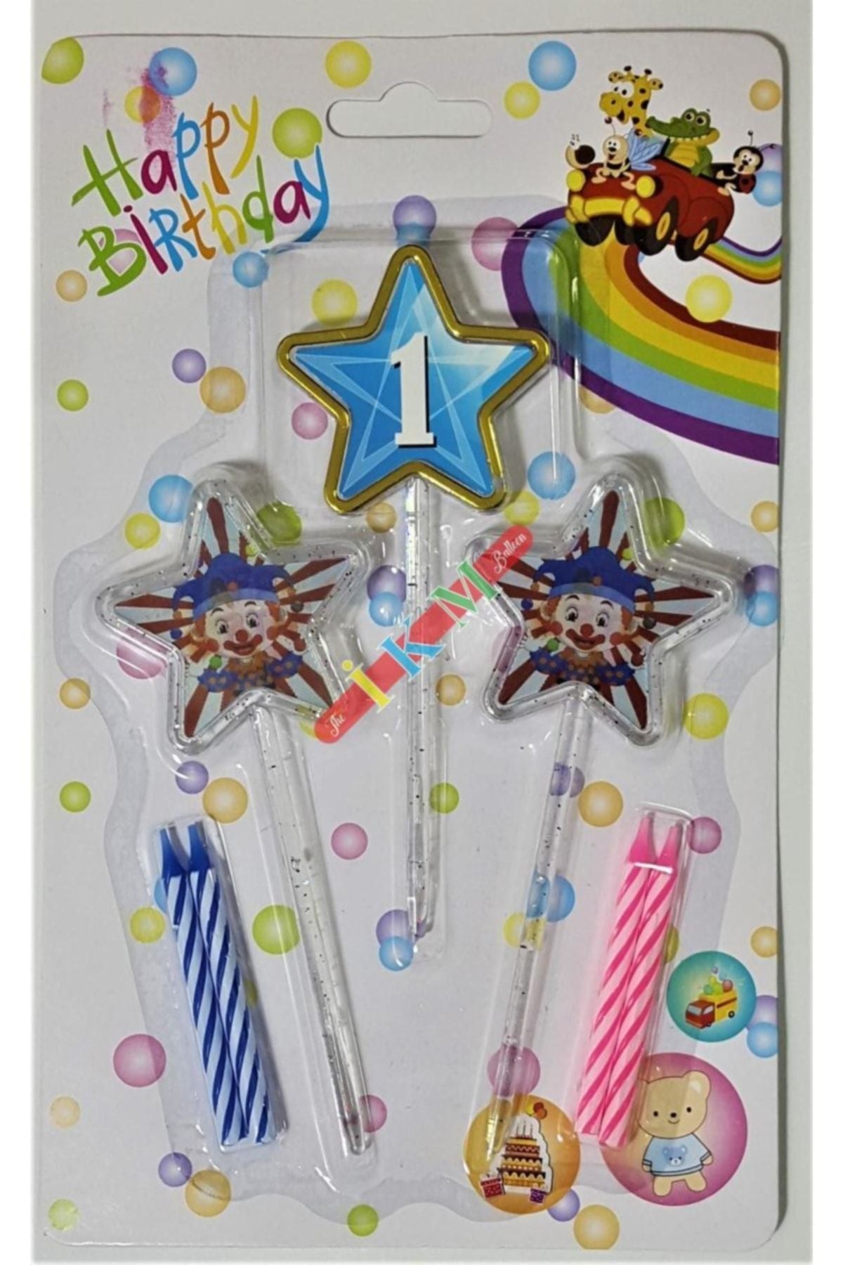 Yıldız Figürlü 3d Tasarımlı Mum Mavi Renk 1 Rakamı 13 Cm (Agamograph Mum)