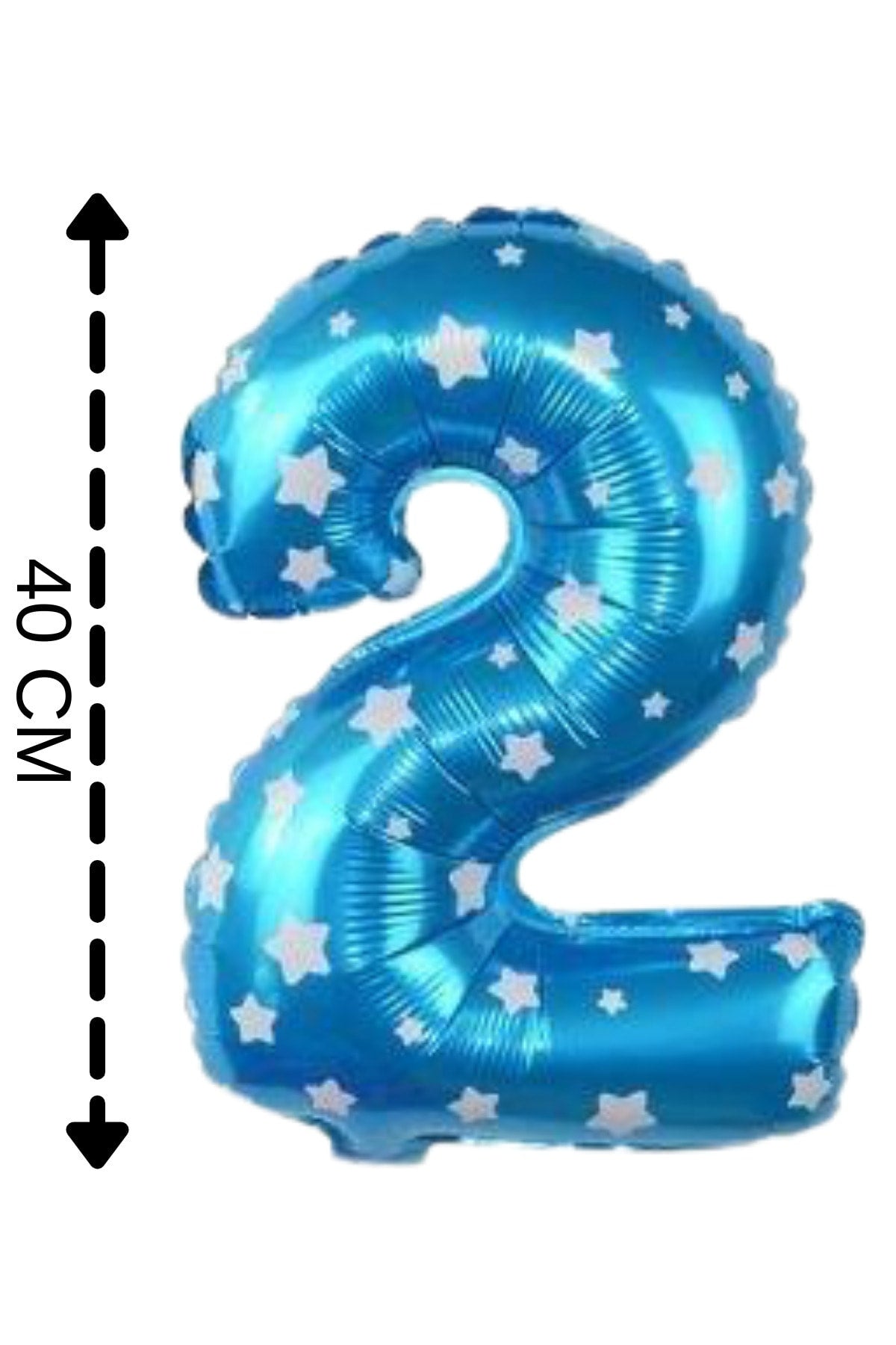 Folyo Balon 2 Rakamı Helyum Balon 40 Cm Mavi Renk