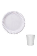 Beyaz Karton Tabak Bardak Set