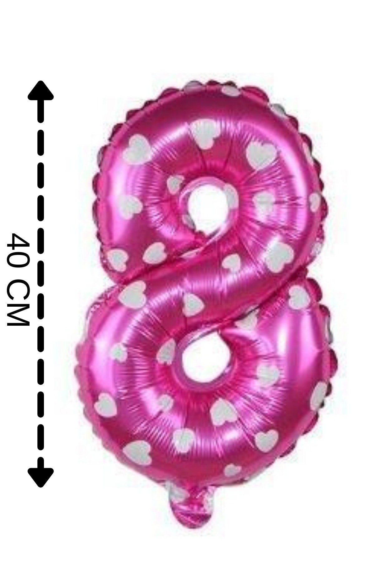 Folyo Balon 8 Rakamı Helyum Balon 40 Cm Pembe Renk